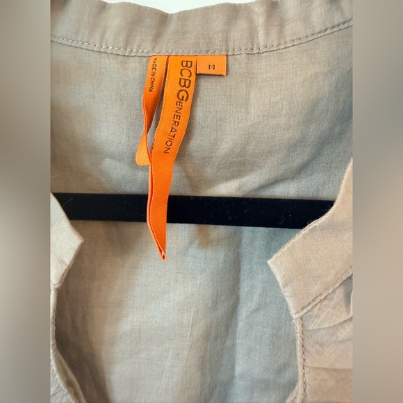 BCBGeneration Taupe Ruffled Midi Dress - Picture 4 of 8